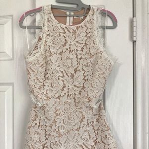 Lace Romper White/Nude